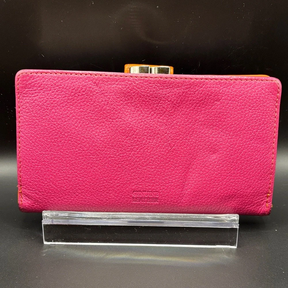 Elegant Pink and Orange Women's Wallet - Picture 2 of 5